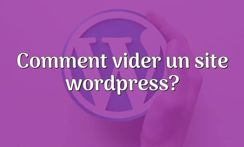 Comment vider un site wordpress?