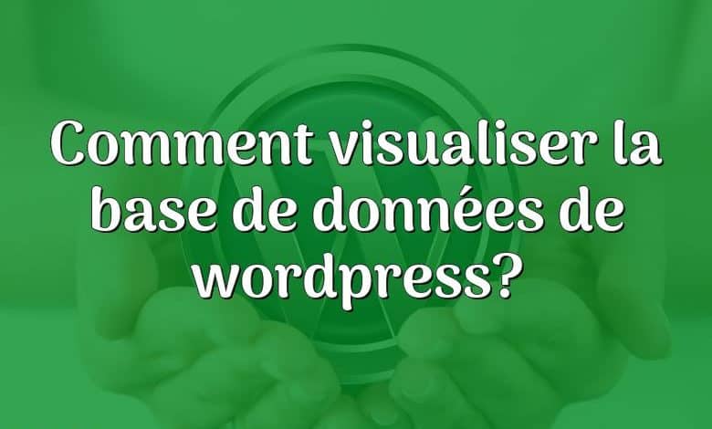 Comment visualiser la base de données de wordpress?