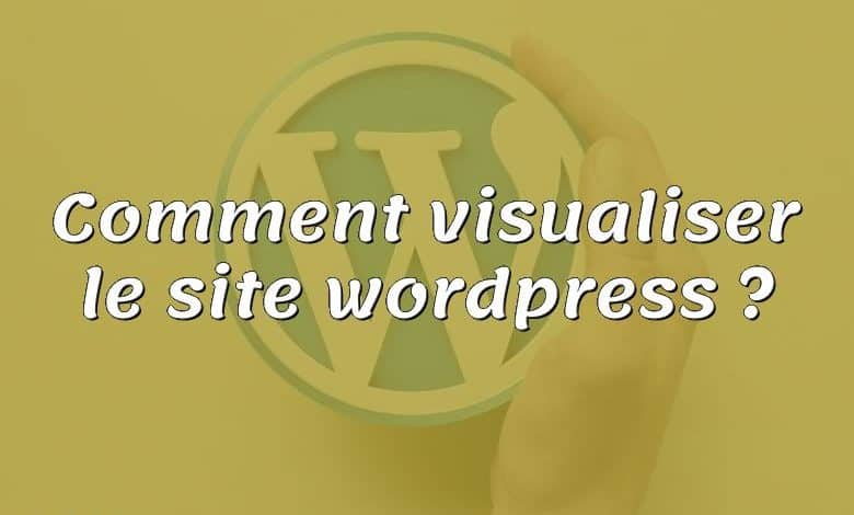 Comment visualiser le site wordpress ?