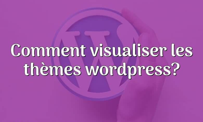 Comment visualiser les thèmes wordpress?