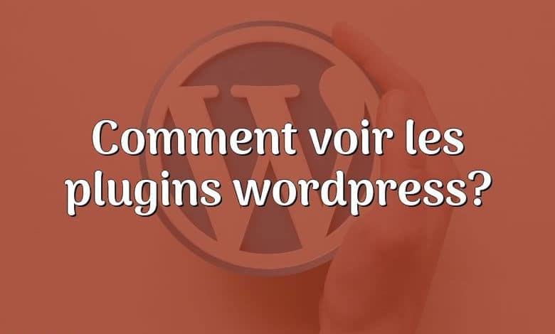 Comment voir les plugins wordpress?