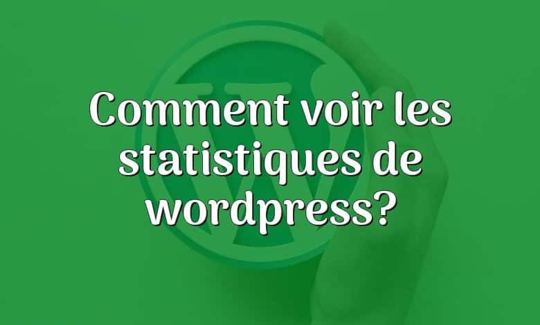 Comment voir les statistiques de wordpress?