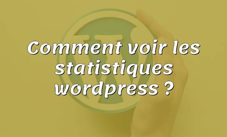 Comment voir les statistiques wordpress ?