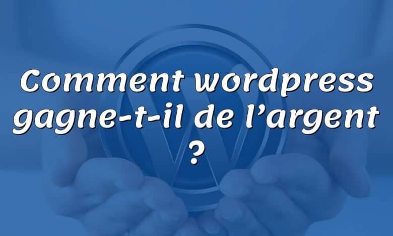 Comment wordpress gagne-t-il de l’argent ?