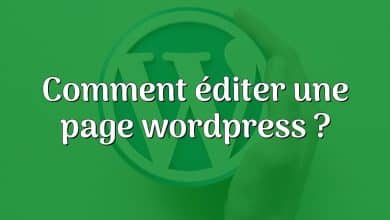 Comment éditer une page wordpress ?