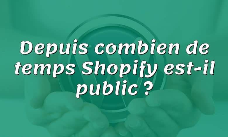 Depuis combien de temps Shopify est-il public ?