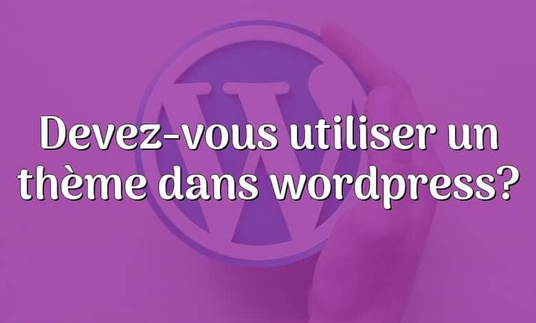 Devez-vous utiliser un thème dans wordpress?