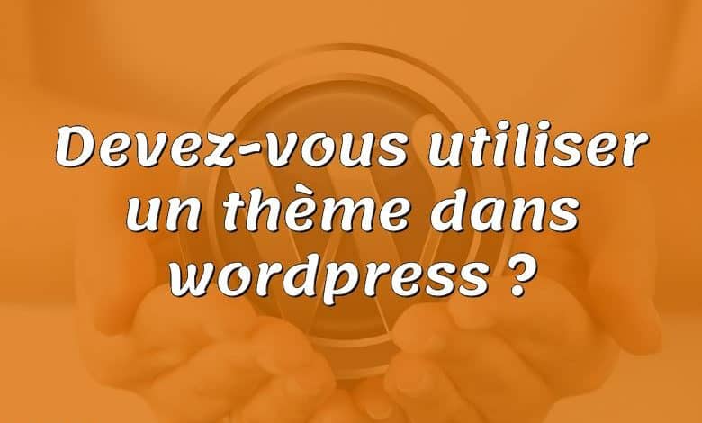 Devez-vous utiliser un thème dans wordpress ?