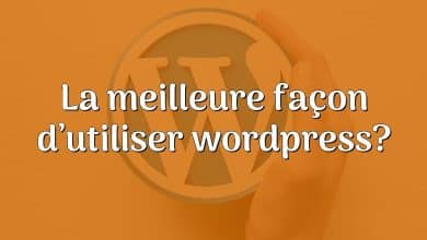 La meilleure façon d’utiliser wordpress?