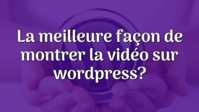 La meilleure façon de montrer la vidéo sur wordpress?