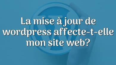 La mise à jour de wordpress affecte-t-elle mon site web?