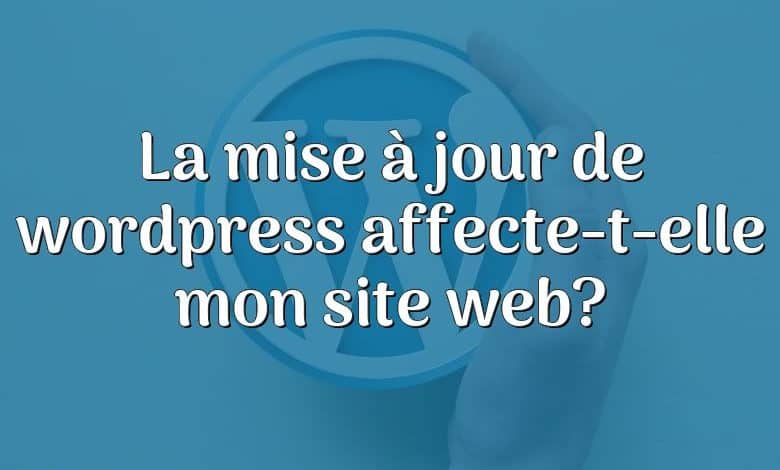 La mise à jour de wordpress affecte-t-elle mon site web?