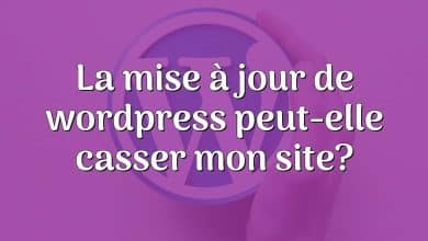 La mise à jour de wordpress peut-elle casser mon site?