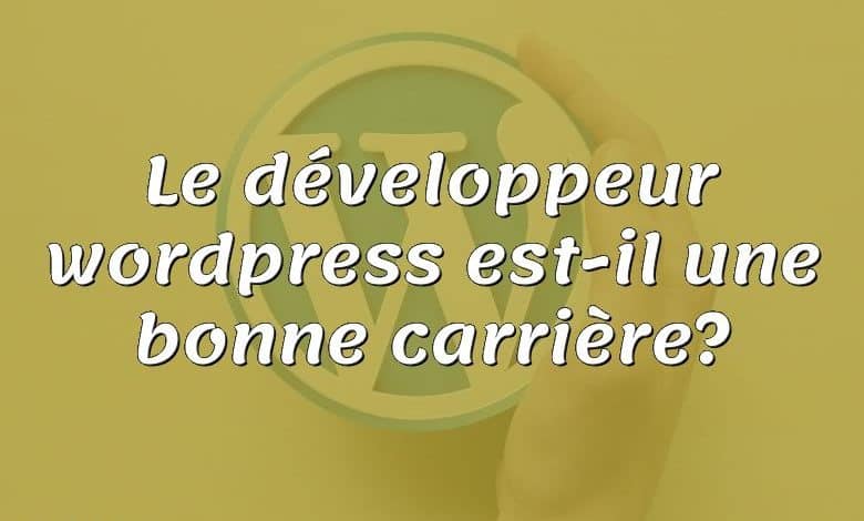 Le développeur wordpress est-il une bonne carrière?