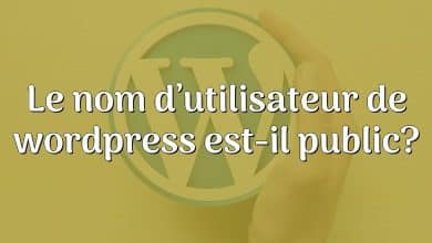 Le nom d’utilisateur de wordpress est-il public?