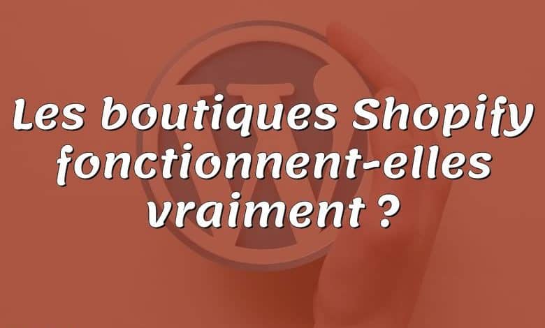 Les boutiques Shopify fonctionnent-elles vraiment ?