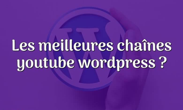 Les meilleures chaînes youtube wordpress ?