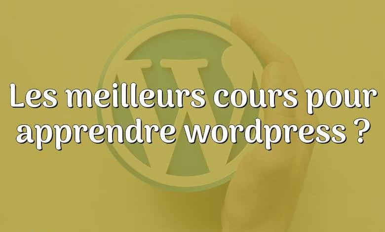 Les meilleurs cours pour apprendre wordpress ?