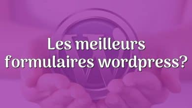 Les meilleurs formulaires wordpress?