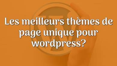 Les meilleurs thèmes de page unique pour wordpress?