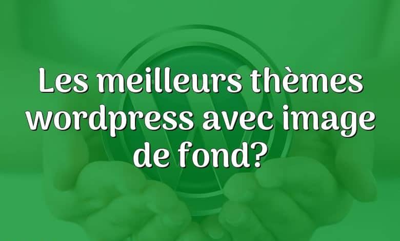 Les meilleurs thèmes wordpress avec image de fond?