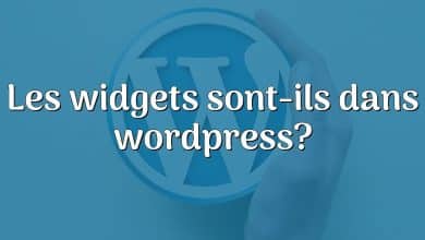 Les widgets sont-ils dans wordpress?