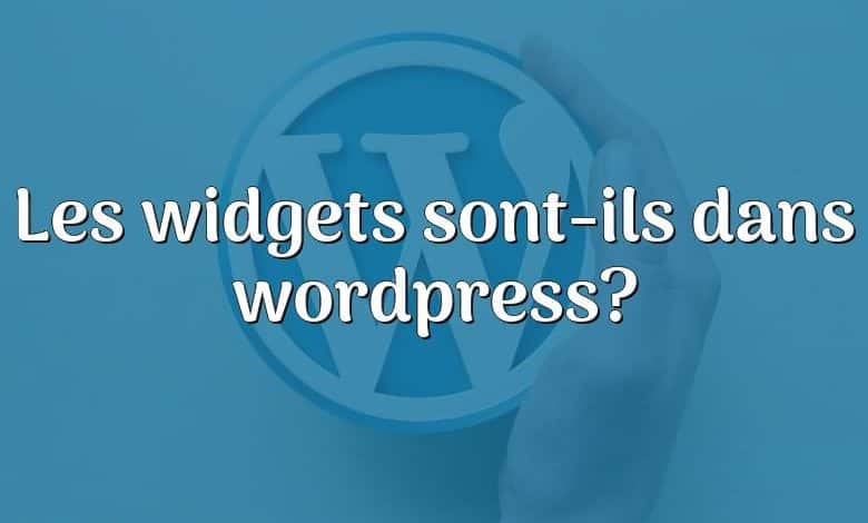 Les widgets sont-ils dans wordpress?