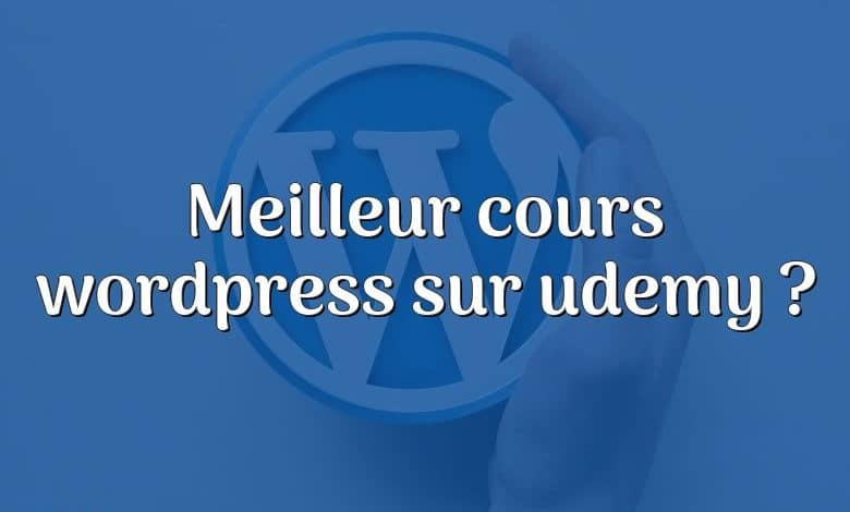 Meilleur cours wordpress sur udemy ?