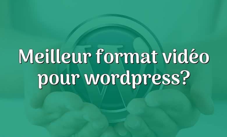 Meilleur format vidéo pour wordpress?