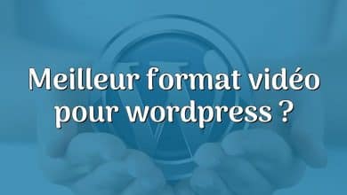 Meilleur format vidéo pour wordpress ?