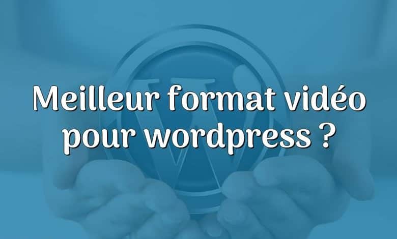 Meilleur format vidéo pour wordpress ?