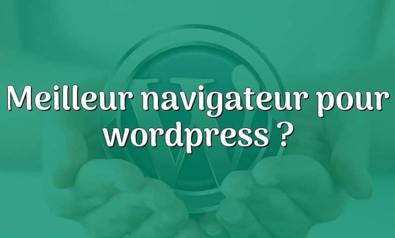 Meilleur navigateur pour wordpress ?