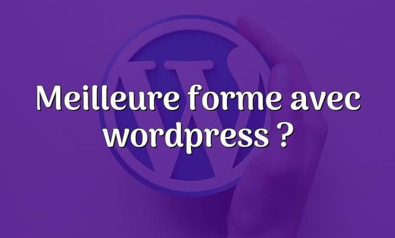 Meilleure forme avec wordpress ?