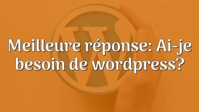 Meilleure réponse: Ai-je besoin de wordpress?