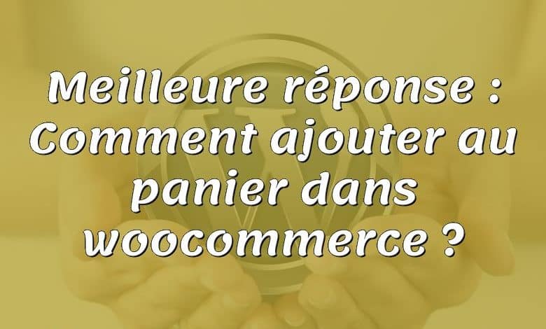 Meilleure réponse : Comment ajouter au panier dans woocommerce ?