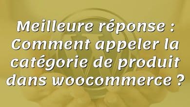 Meilleure réponse : Comment appeler la catégorie de produit dans woocommerce ?