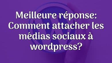 Meilleure réponse: Comment attacher les médias sociaux à wordpress?