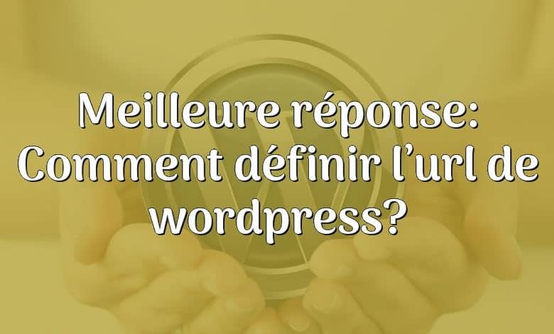 Meilleure réponse: Comment définir l’url de wordpress?