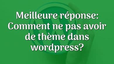 Meilleure réponse: Comment ne pas avoir de thème dans wordpress?