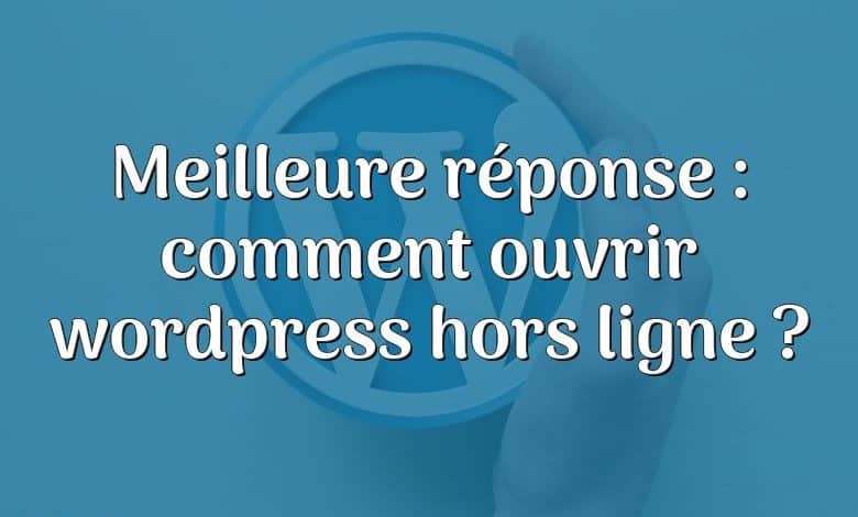 Meilleure réponse : comment ouvrir wordpress hors ligne ?