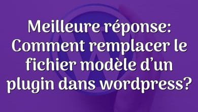 Meilleure réponse: Comment remplacer le fichier modèle d’un plugin dans wordpress?