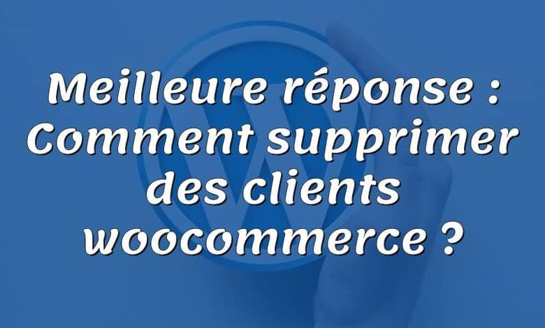 Meilleure réponse : Comment supprimer des clients woocommerce ?