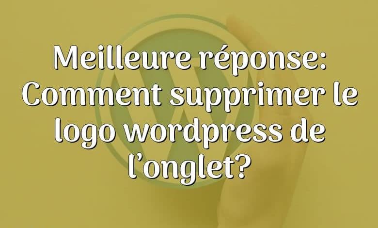 Meilleure réponse: Comment supprimer le logo wordpress de l’onglet?