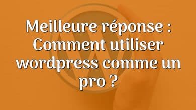 Meilleure réponse : Comment utiliser wordpress comme un pro ?