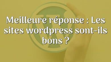 Meilleure réponse : Les sites wordpress sont-ils bons ?