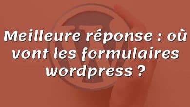 Meilleure réponse : où vont les formulaires wordpress ?