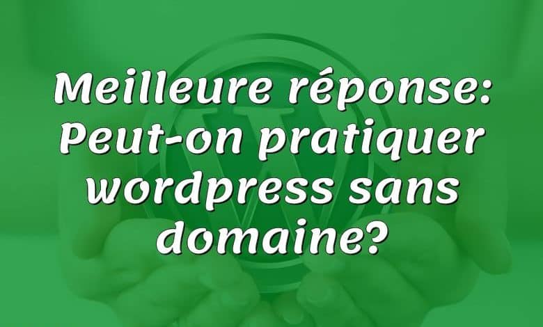 Meilleure réponse: Peut-on pratiquer wordpress sans domaine?