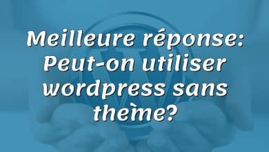 Meilleure réponse: Peut-on utiliser wordpress sans thème?