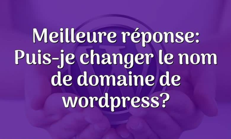 Meilleure réponse: Puis-je changer le nom de domaine de wordpress?