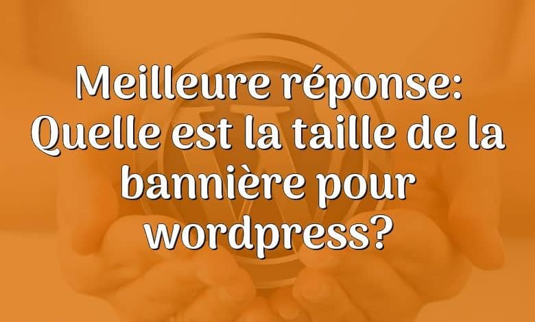 Meilleure réponse: Quelle est la taille de la bannière pour wordpress?